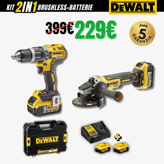Kit 2in1 DeWalt: Trapano+Flex
